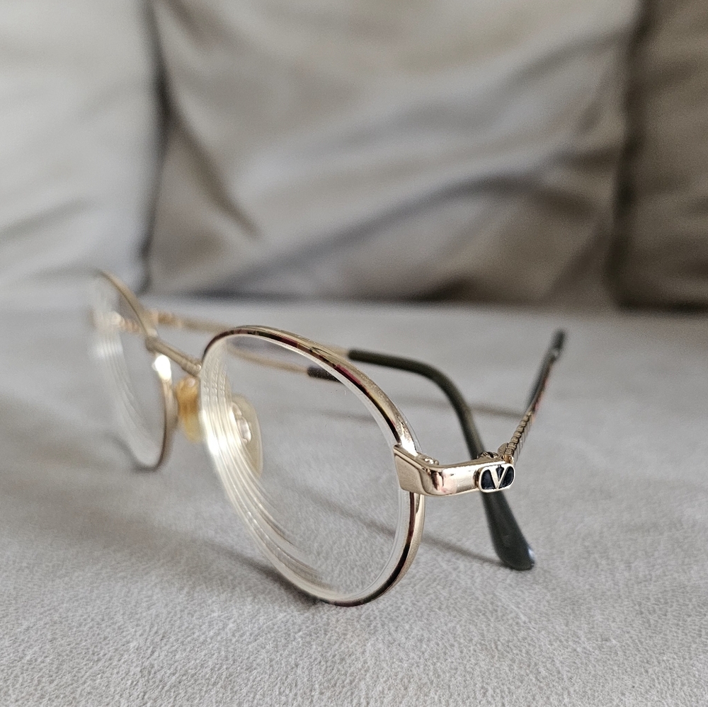 Valentino Elegant Gold Italy Chic Classy Frame Glasses